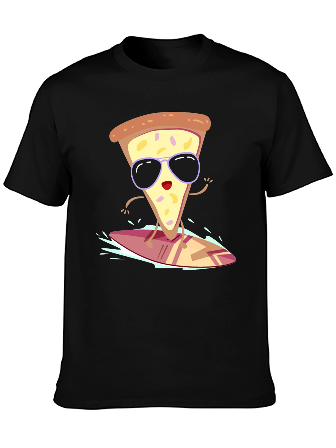 Cool Pizza Slice Surfing T-Shirt
