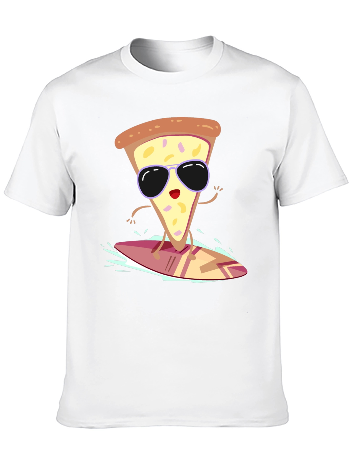 Cool Pizza Slice Surfing T-Shirt