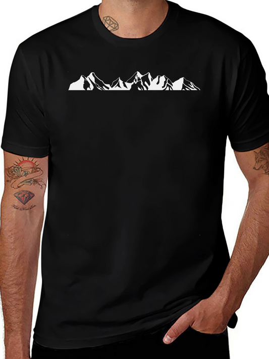 Mountain Graphic Black Crew Neck T-Shirt