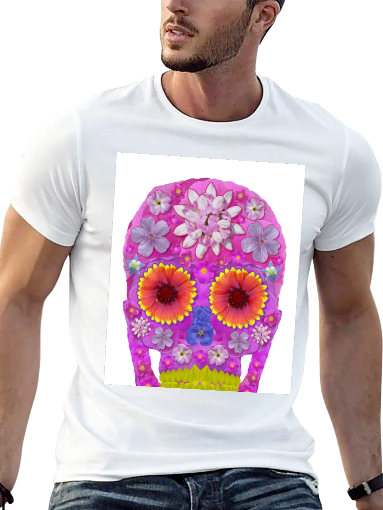 Floral Sugar Skull Graphic T-Shirt