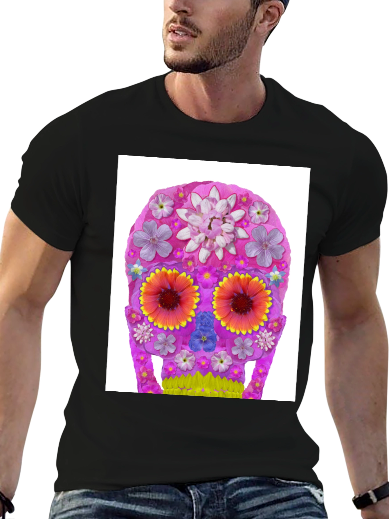 Floral Sugar Skull Graphic T-Shirt