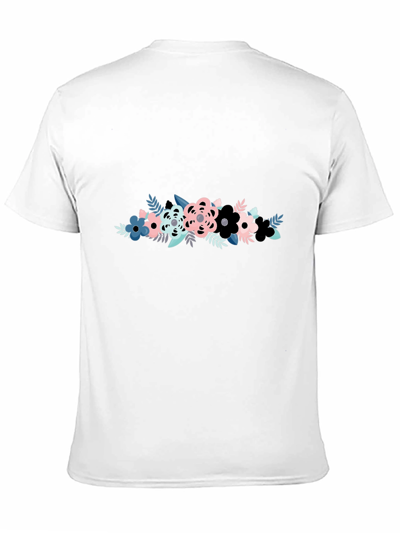 Floral Graphic Print Mens Black T-Shirt