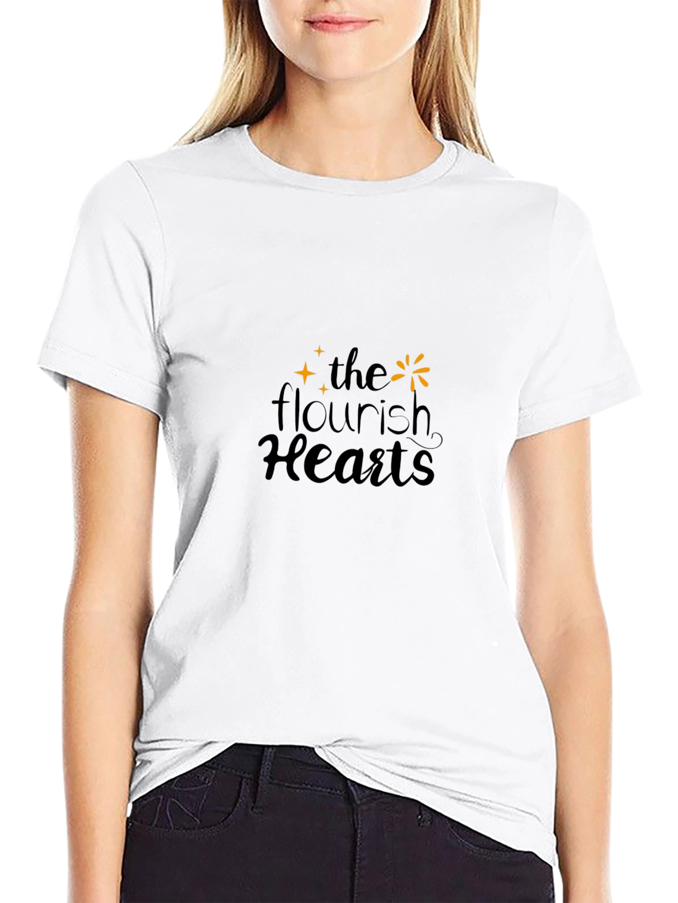 The Flourish Hearts Black T-Shirt