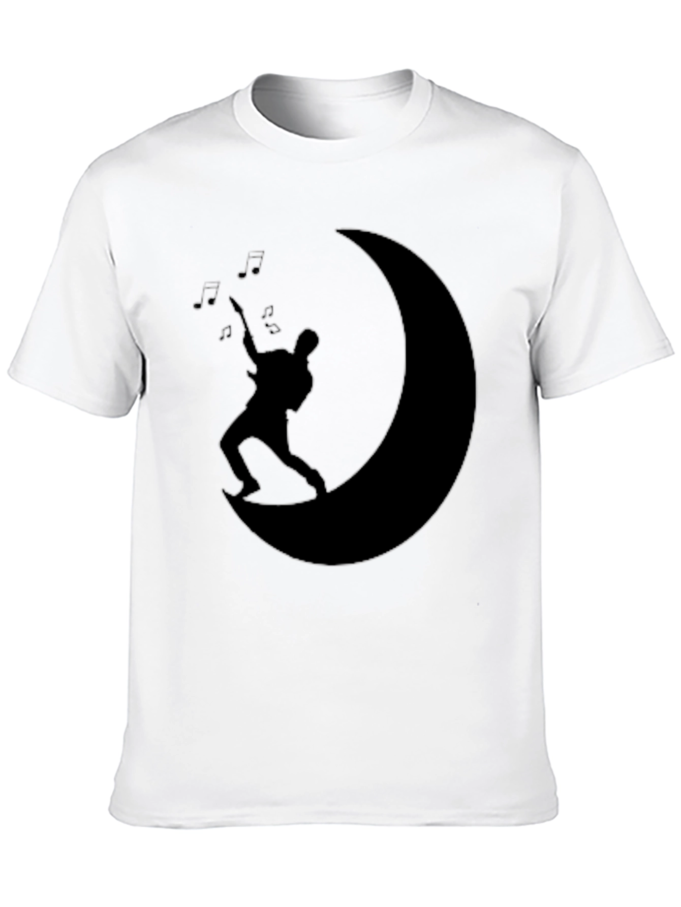 Moon Guitarist Black T-Shirt - Music Lover Tee