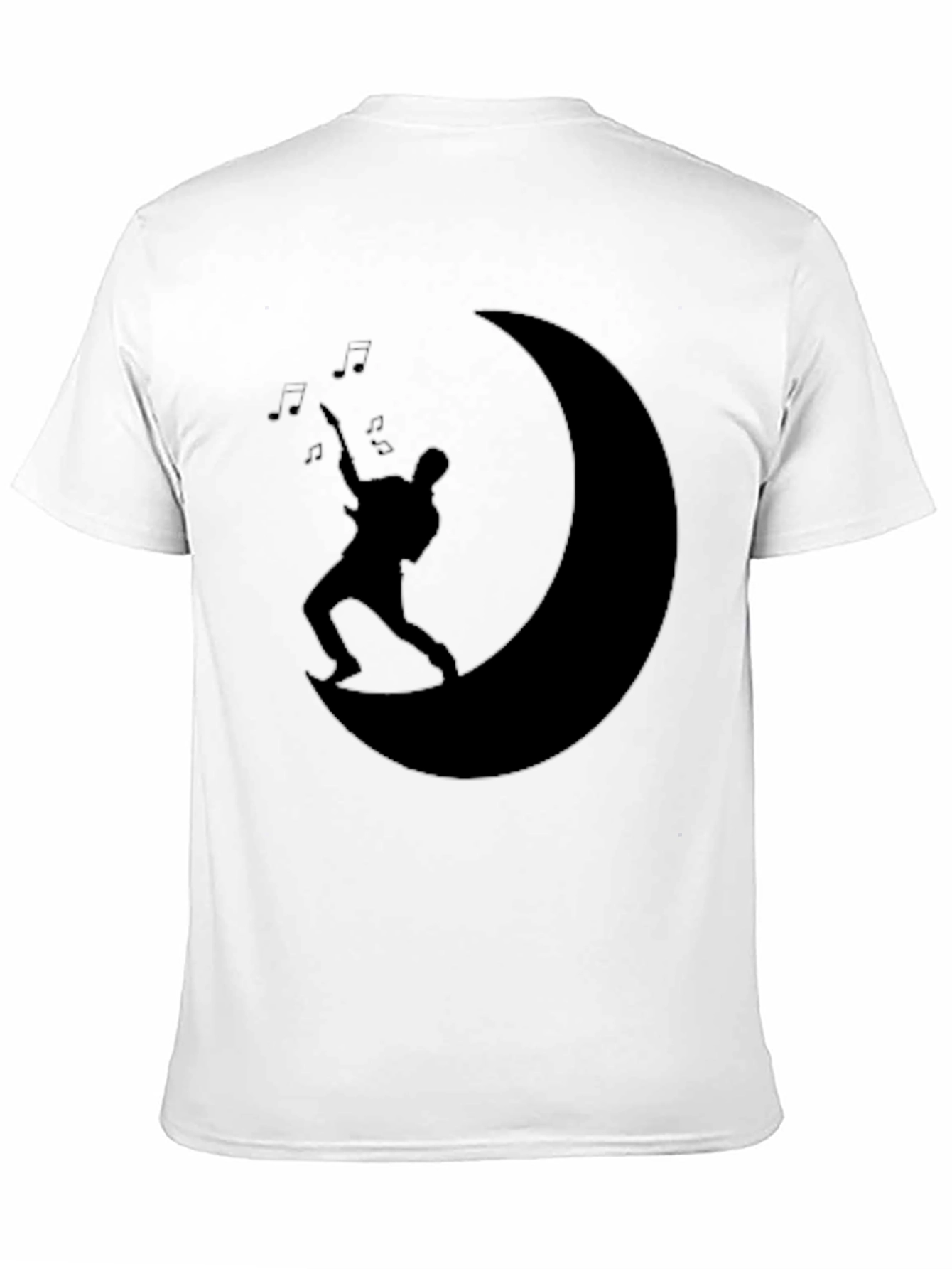 Moon Guitarist Black T-Shirt - Music Lover Tee