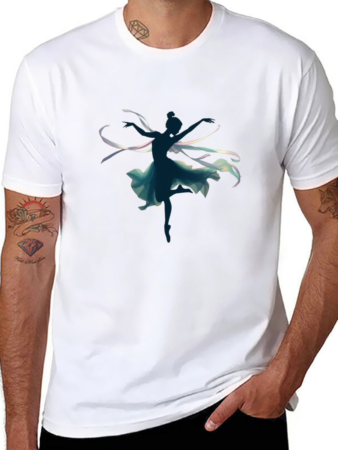 Dancing Silhouette Graphic Tee - Black
