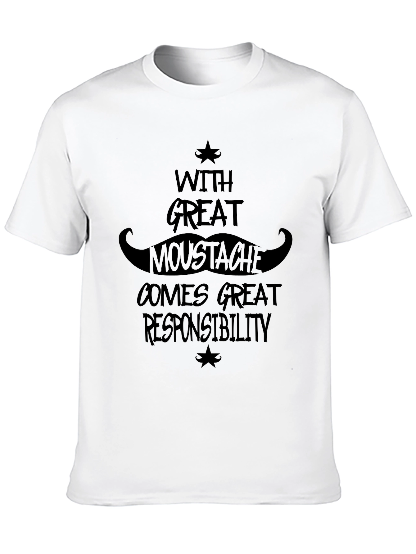 Mustache Responsibility Graphic Tee - Black Cotton Blend