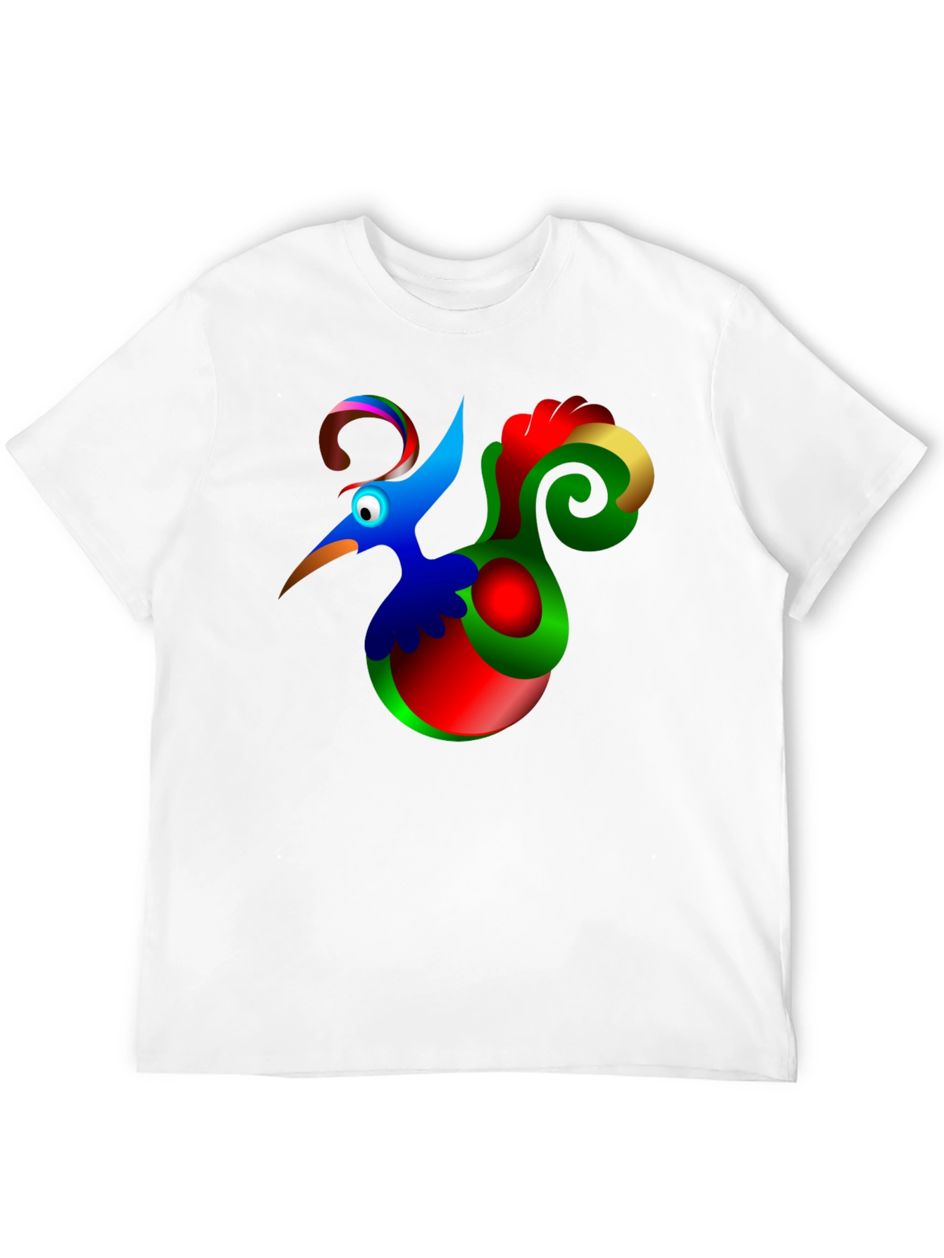Funky Cartoon Bird Black T-Shirt
