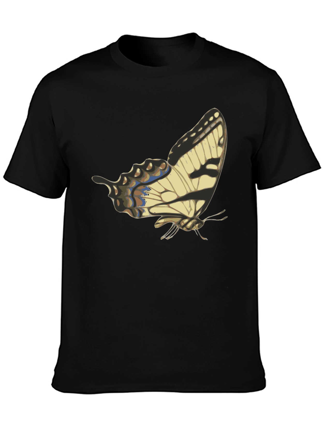 Butterfly Graphic Print Black T-Shirt