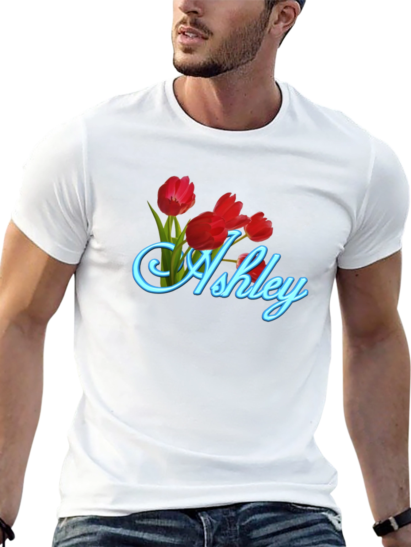 Ashley Floral Tulip Black T-Shirt