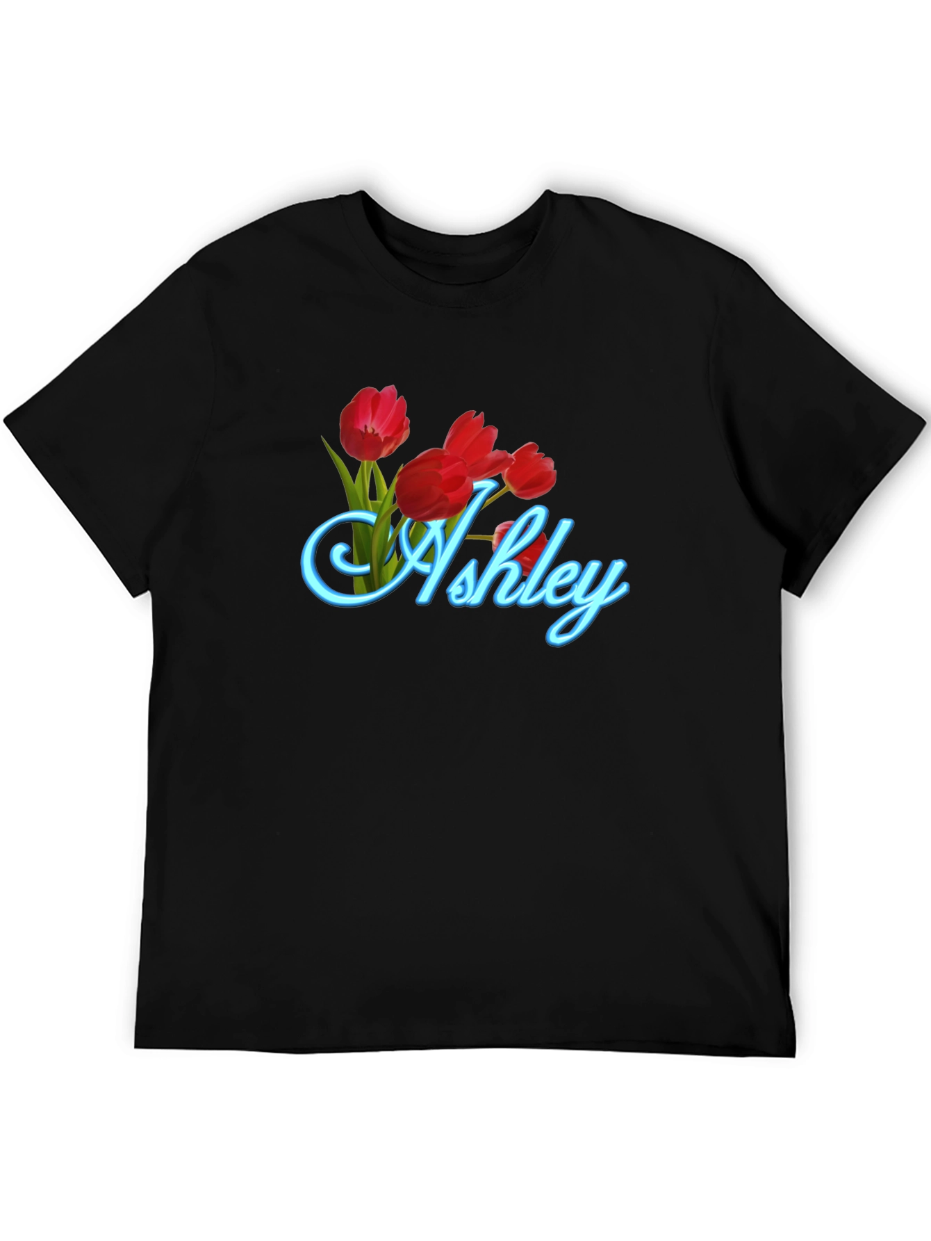 Ashley Floral Tulip Black T-Shirt