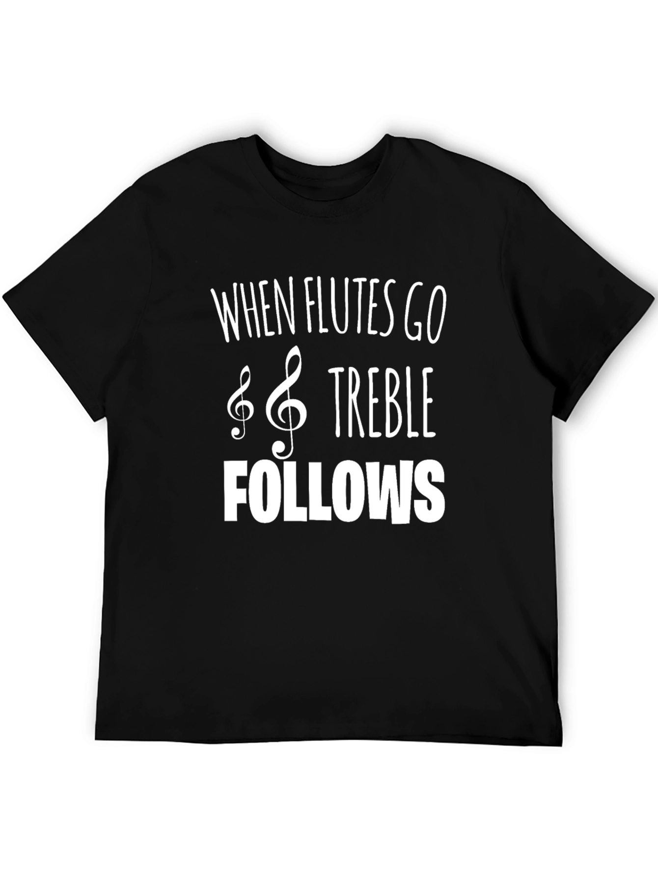 Funny Music Flute Treble Clef T-Shirt