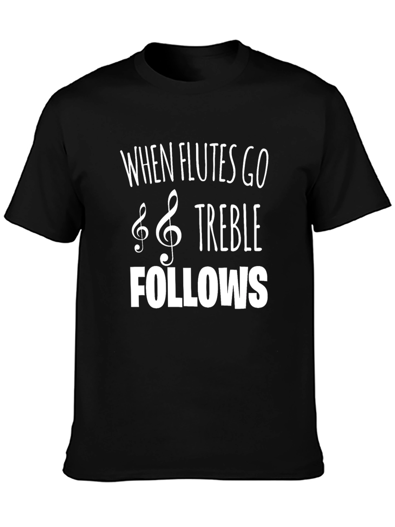 Funny Music Flute Treble Clef T-Shirt