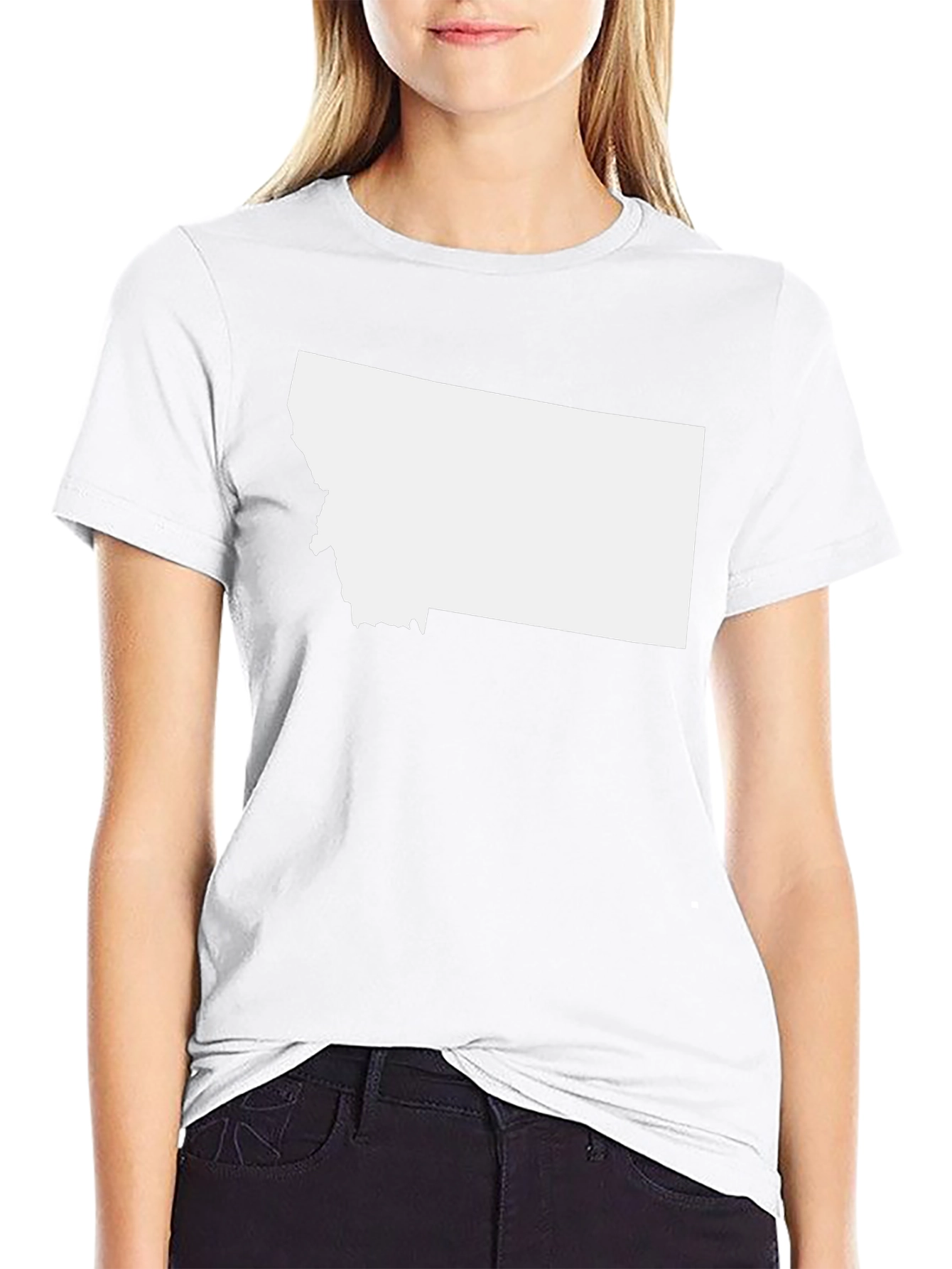 Montana State Outline Black T-Shirt