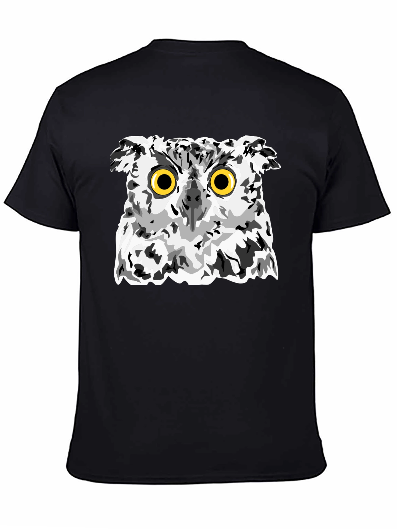 Owl Graphic Print Black T-Shirt