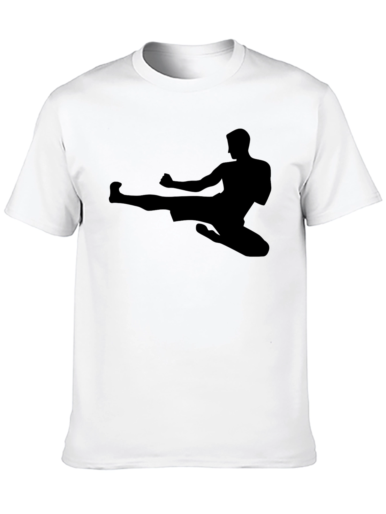 Martial Arts Kick Silhouette Black T-Shirt