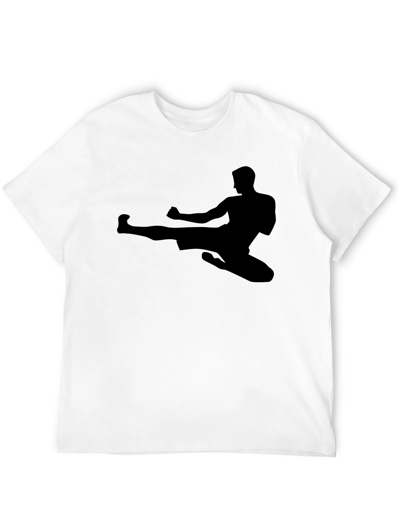 Martial Arts Kick Silhouette Black T-Shirt