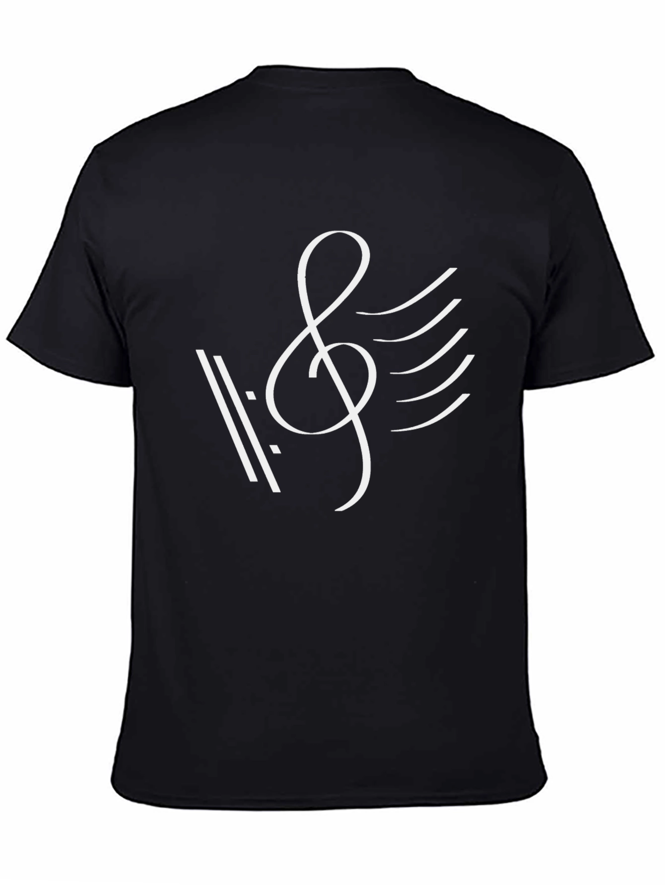 Musical Note Graphic Tee - Black Cotton T-Shirt