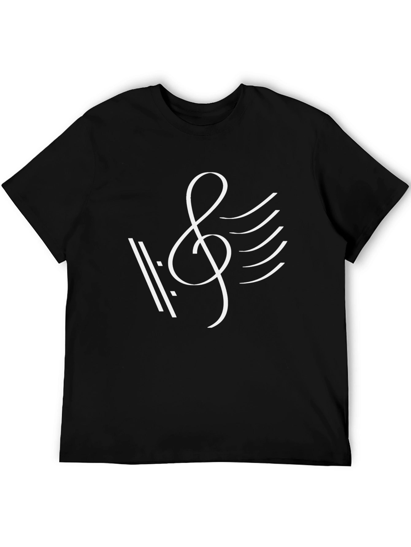 Musical Note Graphic Tee - Black Cotton T-Shirt