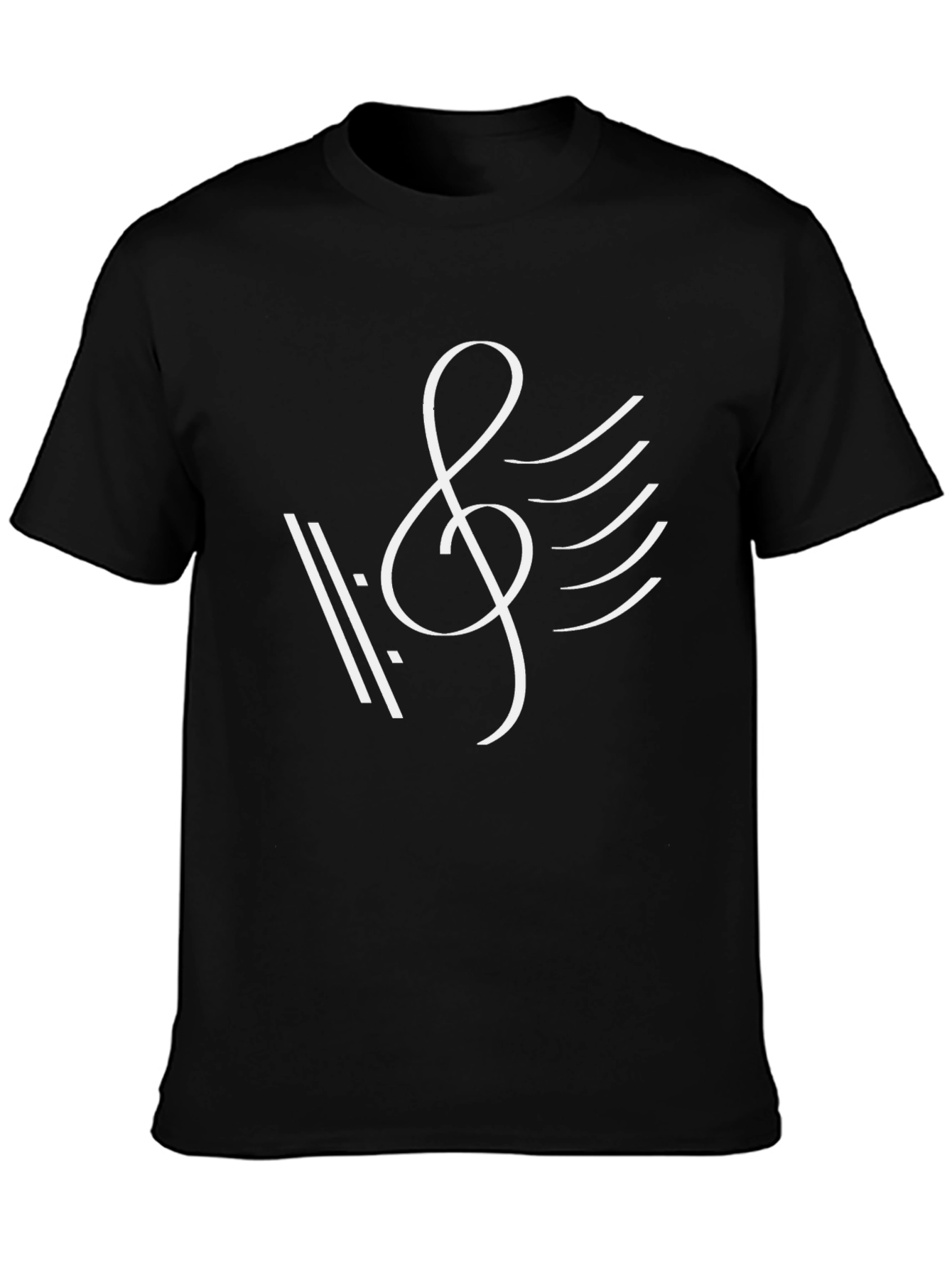 Musical Note Graphic Tee - Black Cotton T-Shirt