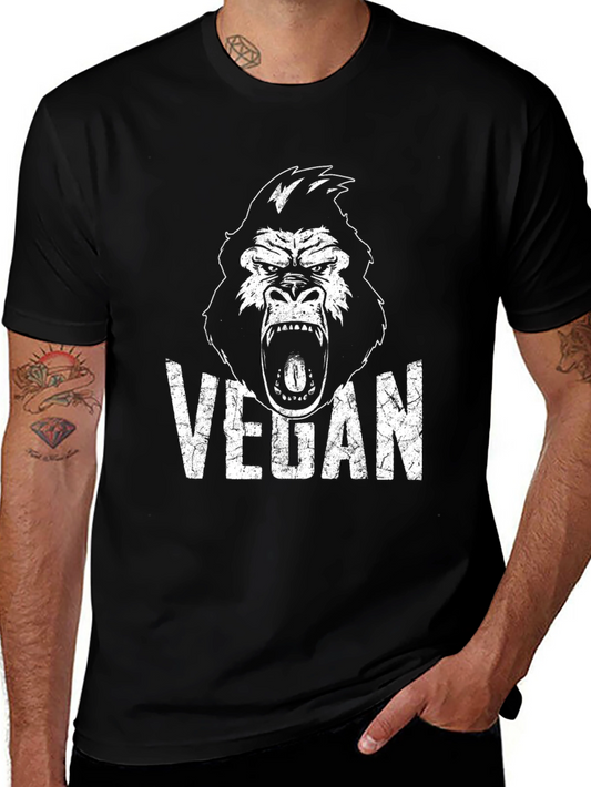 Vegan Gorilla T-Shirt - Black Graphic Tee