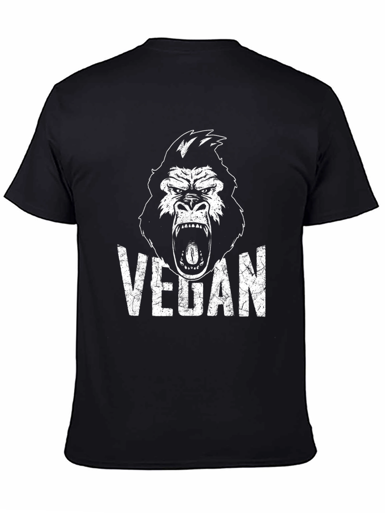 Vegan Gorilla T-Shirt - Black Graphic Tee