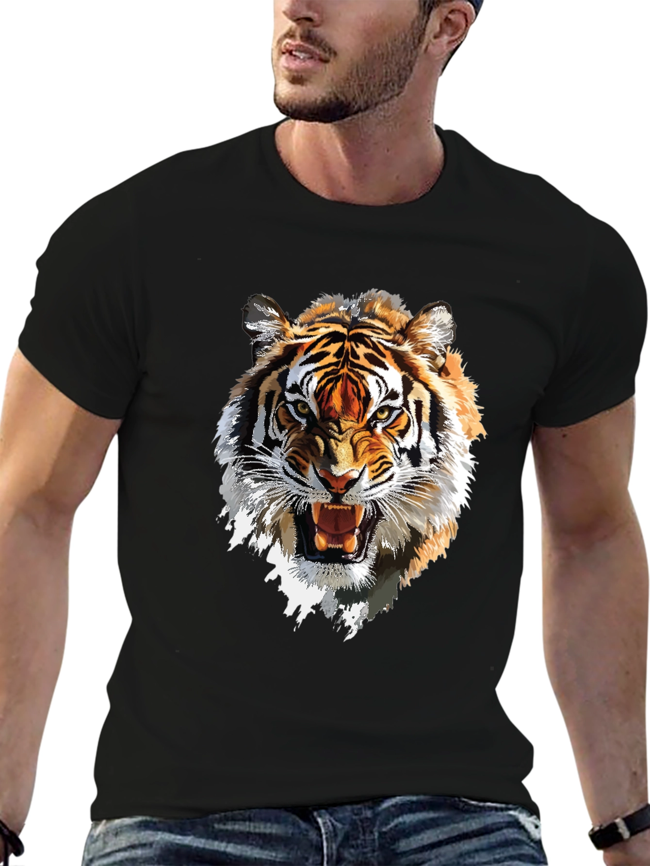 Tiger Graphic Tee - Bold Animal Print T-Shirt
