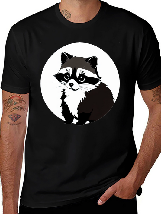 Raccoon Graphic Tee - Black Casual T-Shirt
