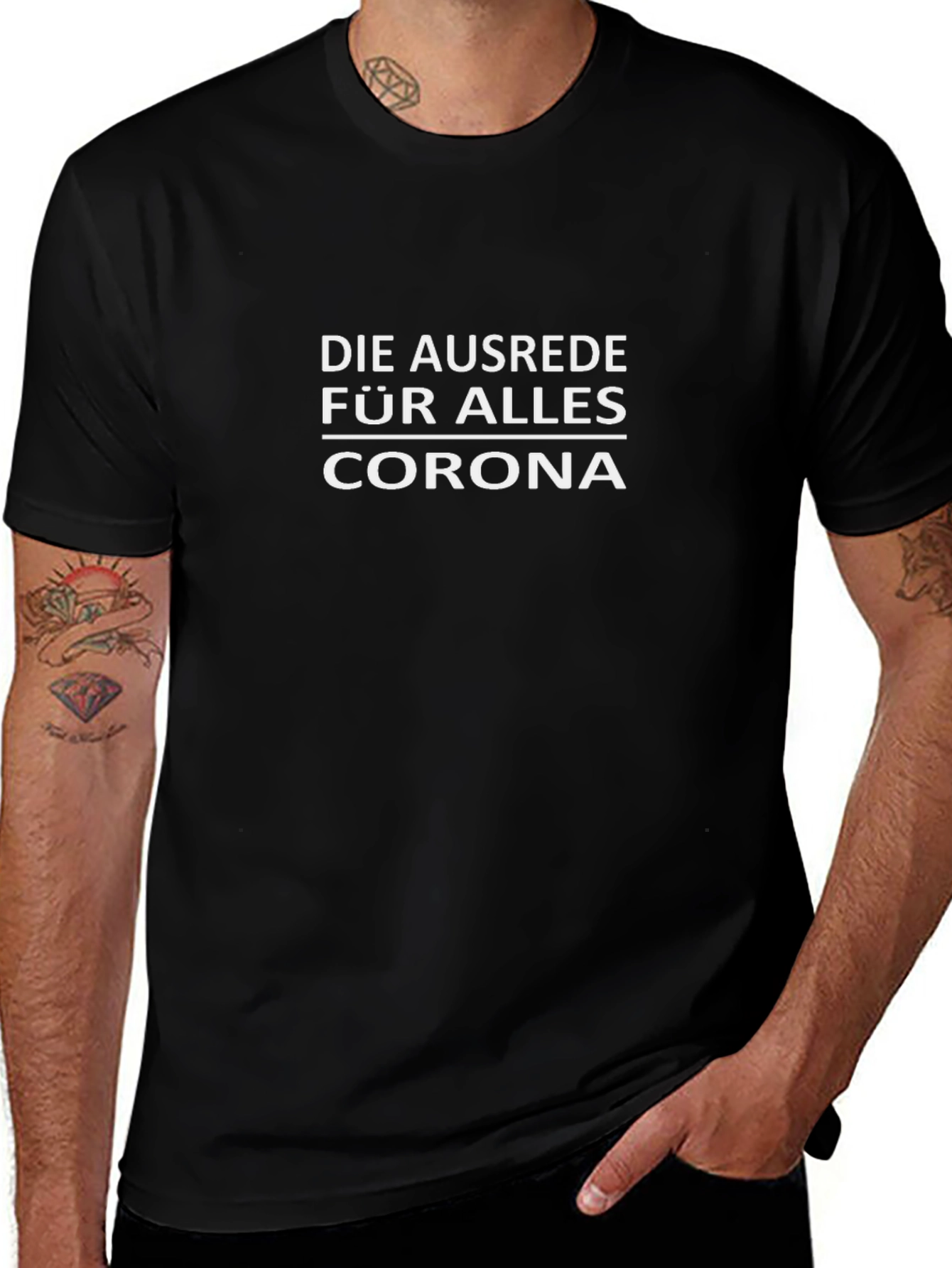 Corona Excuse Black T-Shirt