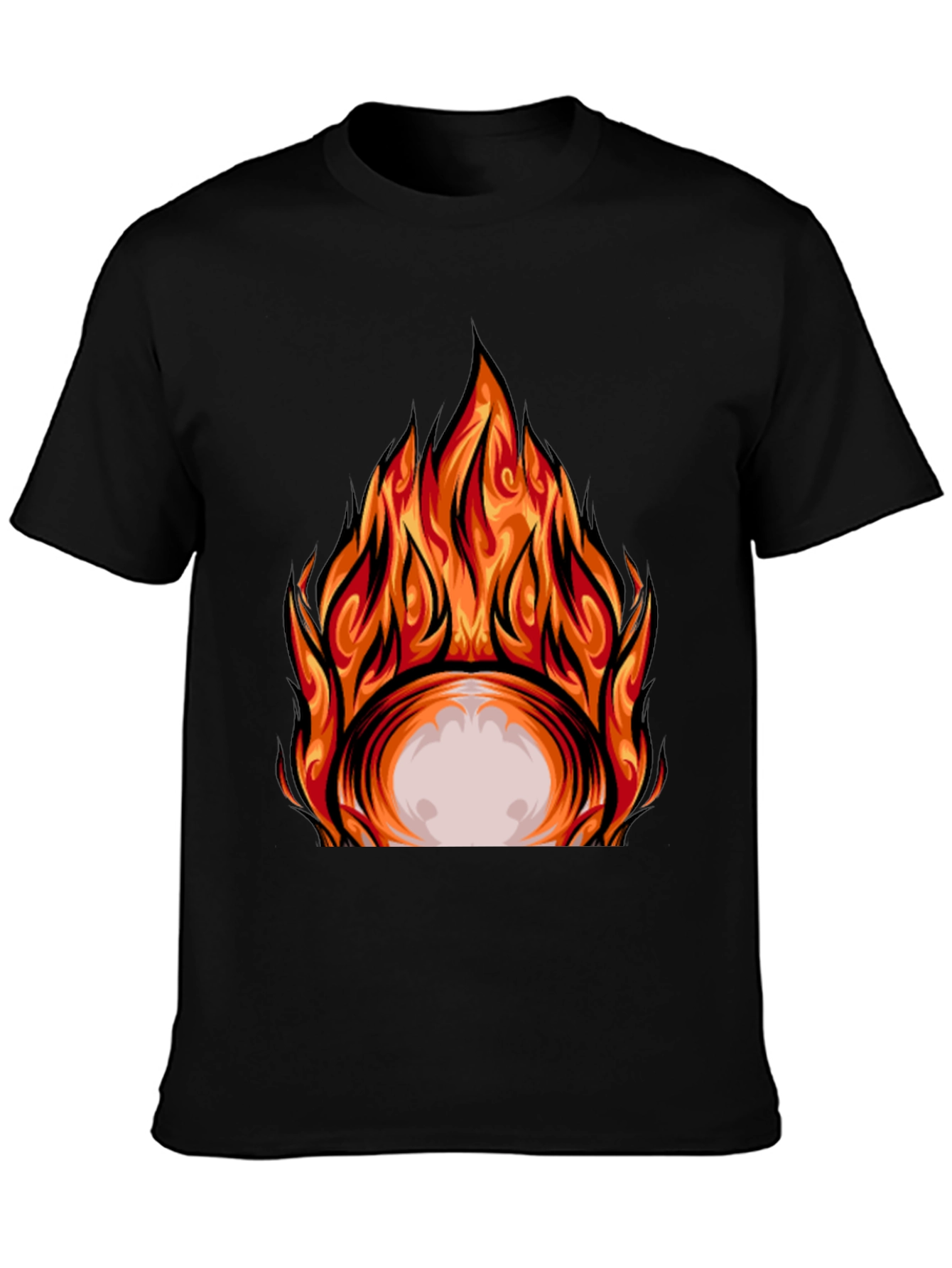Fiery Graphic Print Black T-Shirt
