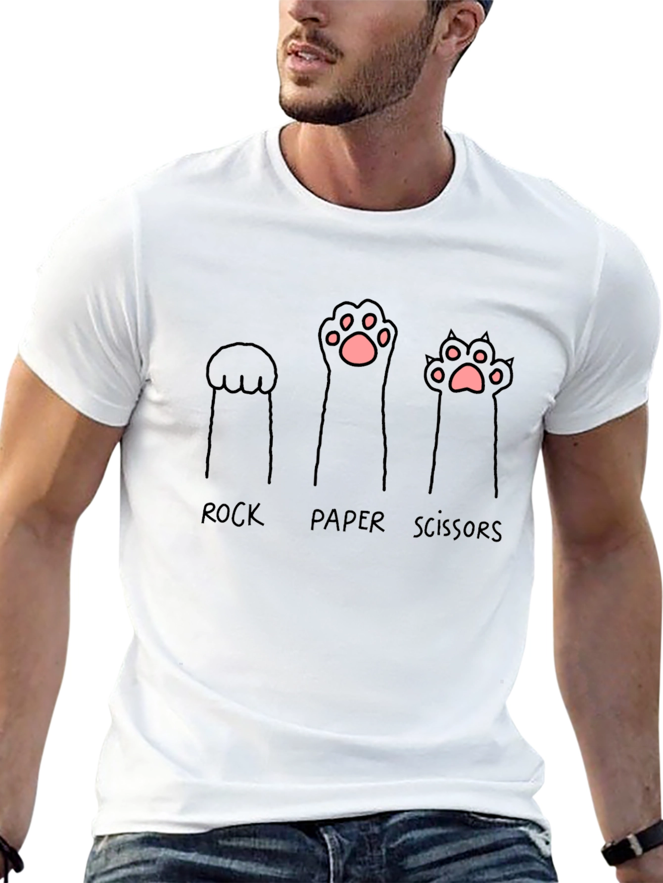 Rock Paper Scissors Cat Paw T-Shirt