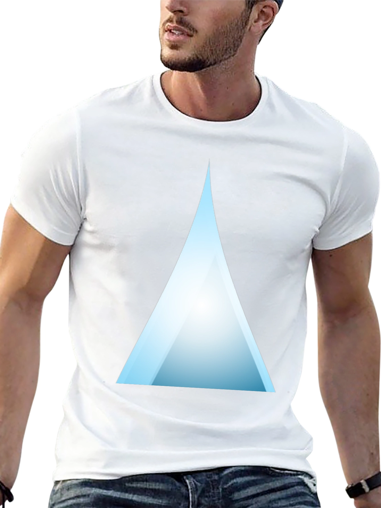 Modern Triangle Graphic T-Shirt - Black