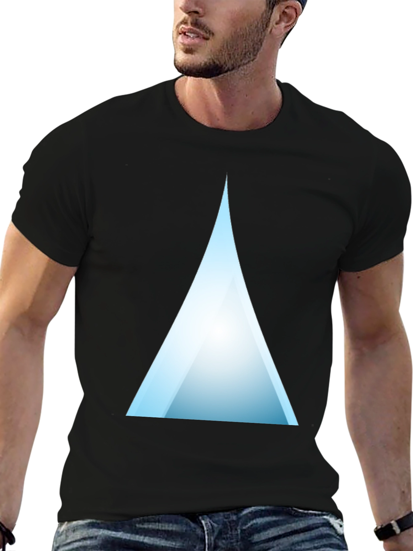 Modern Triangle Graphic T-Shirt - Black