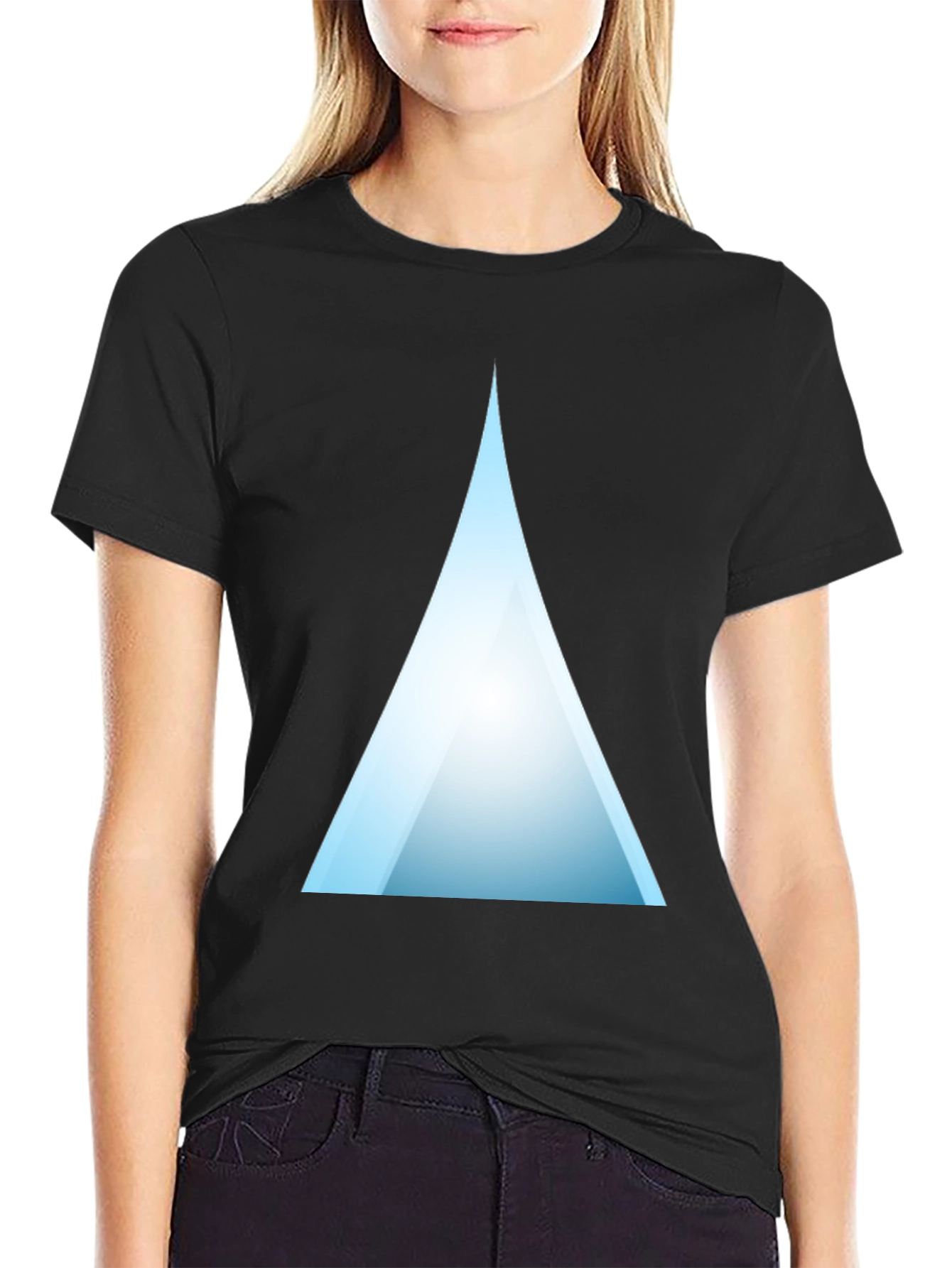 Modern Triangle Graphic T-Shirt - Black