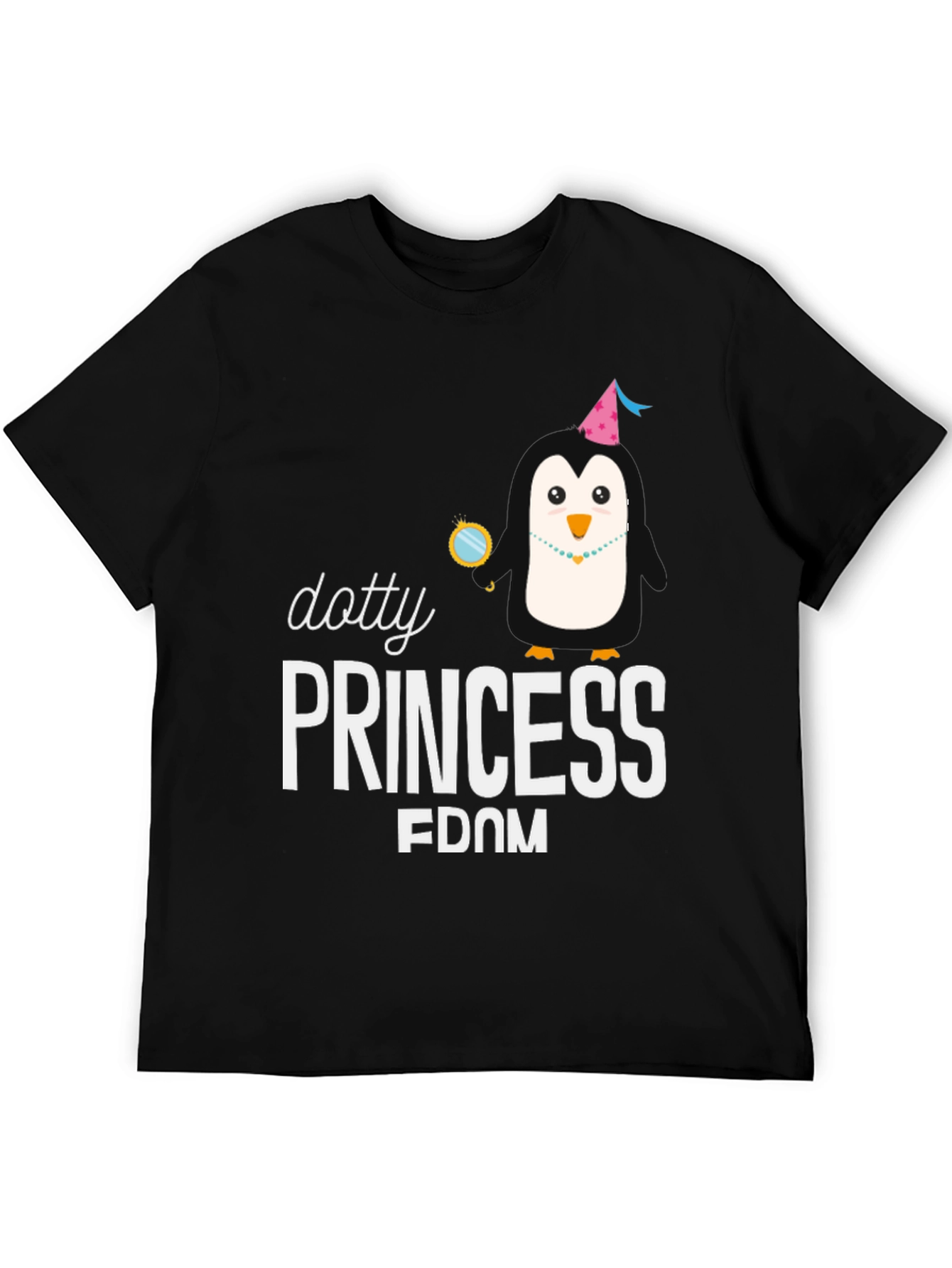Dotty Princess Penguin T-Shirt - Black
