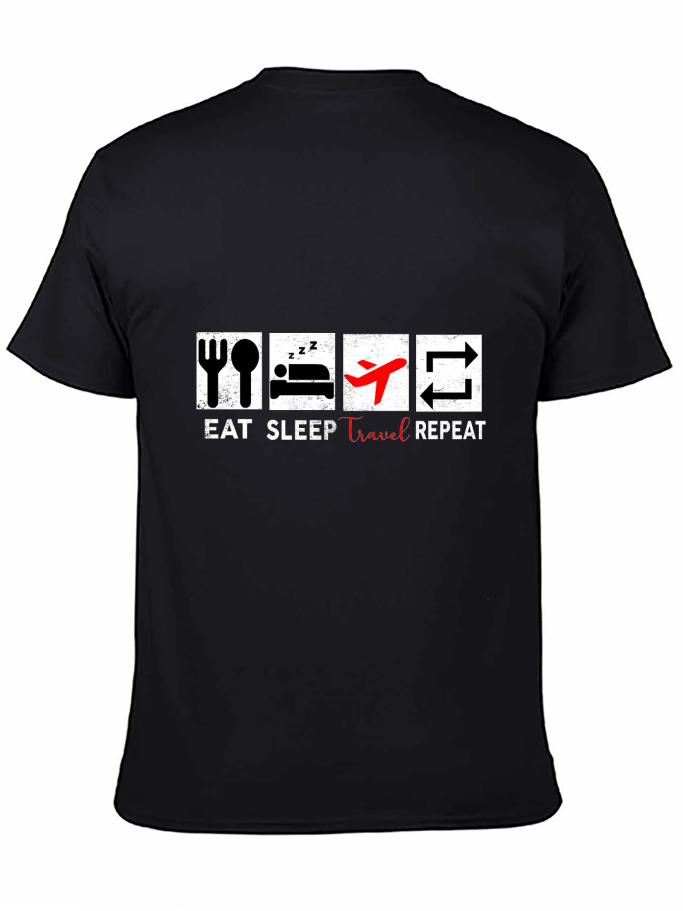 Eat Sleep Travel Repeat Graphic T-Shirt