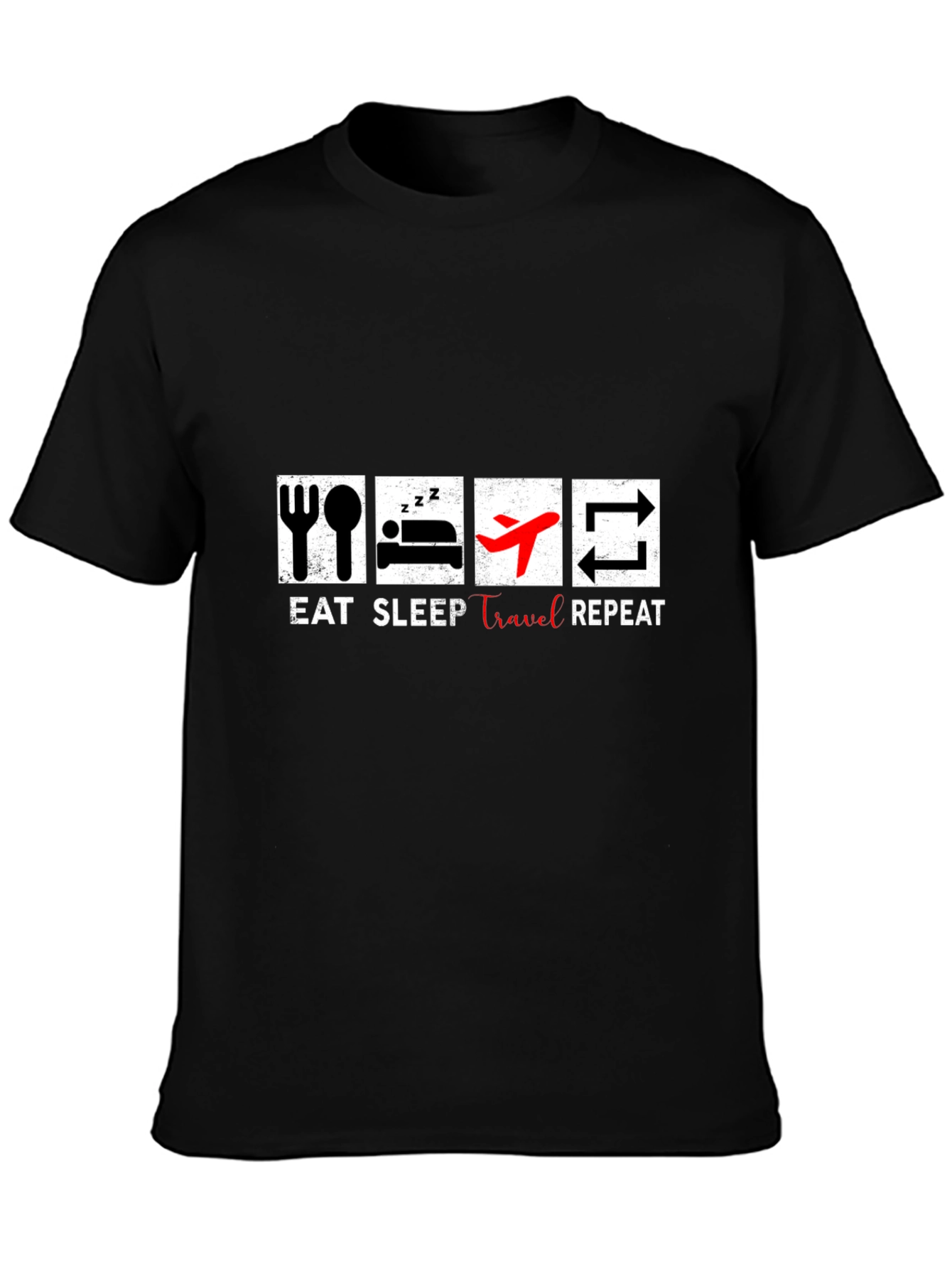Eat Sleep Travel Repeat Graphic T-Shirt