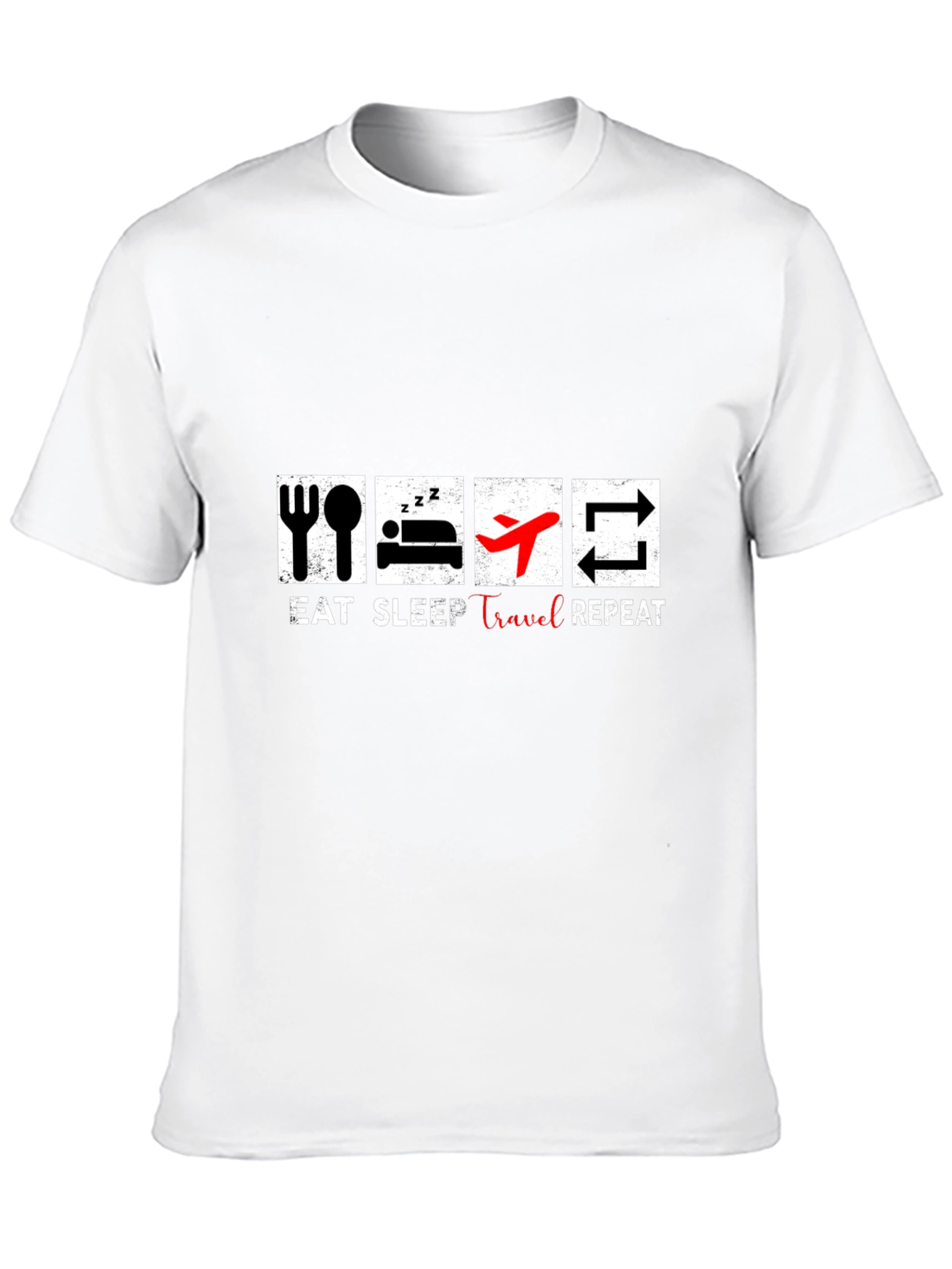 Eat Sleep Travel Repeat Graphic T-Shirt
