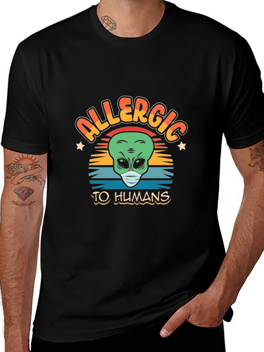 Allergic to Humans Alien Graphic Tee