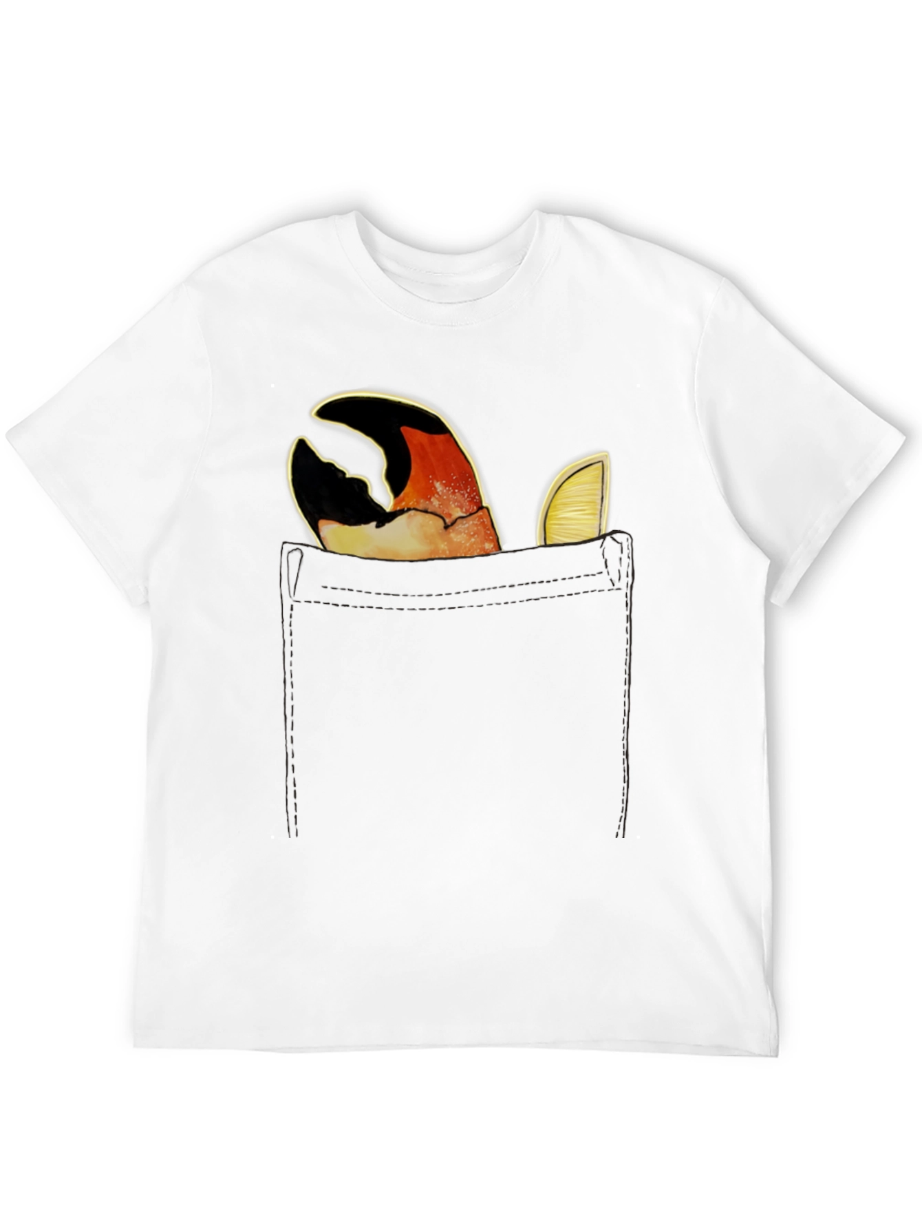 Crab Claw Pocket Tee - Novelty Graphic T-Shirt