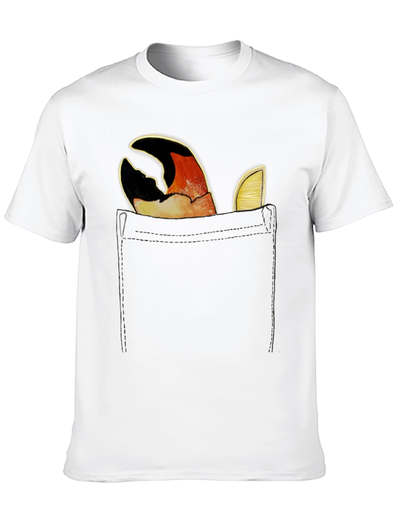 Crab Claw Pocket Tee - Novelty Graphic T-Shirt