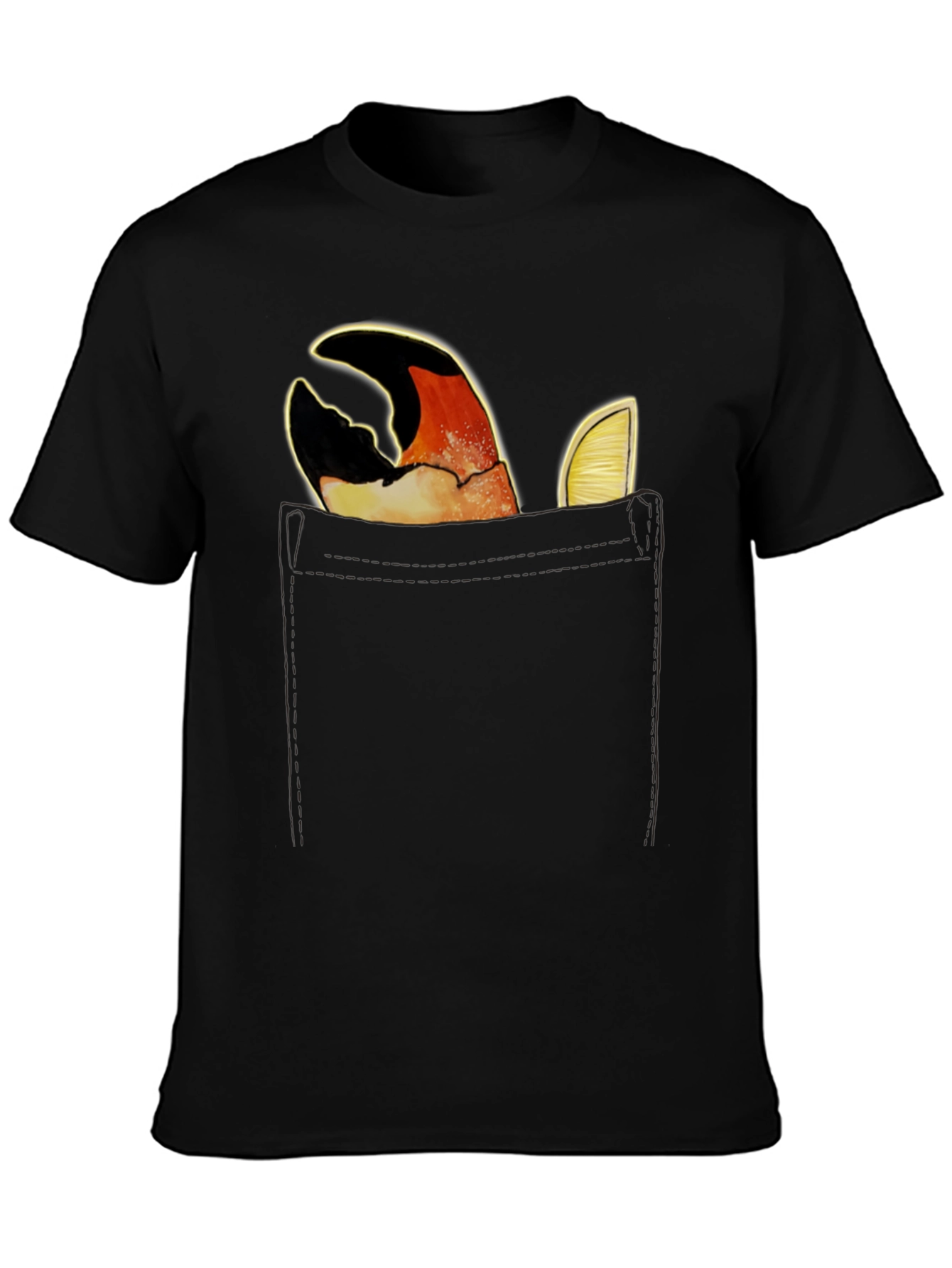 Crab Claw Pocket Tee - Novelty Graphic T-Shirt