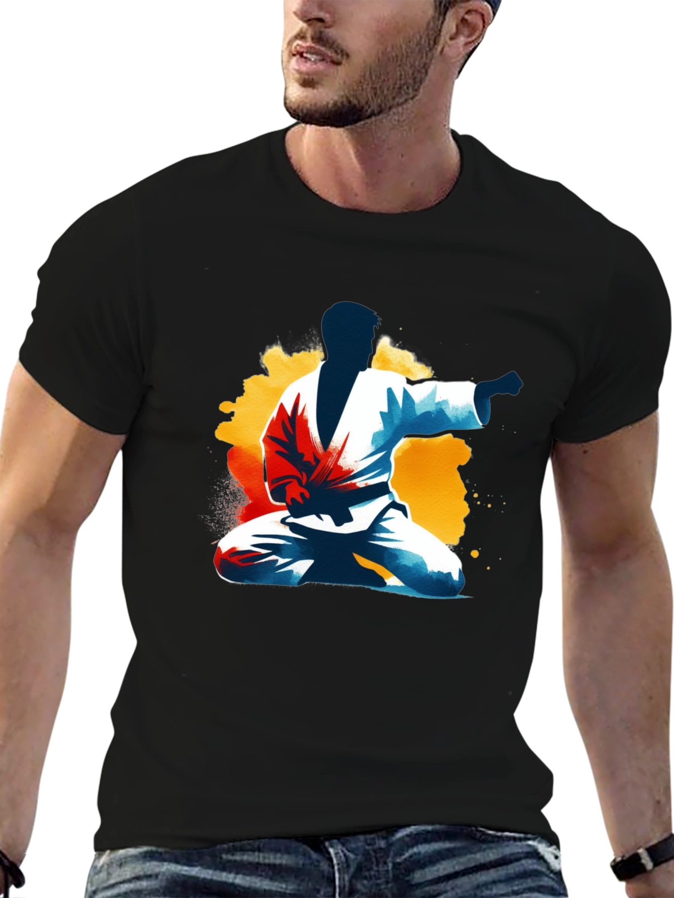 Karate Graphic Print T-Shirt