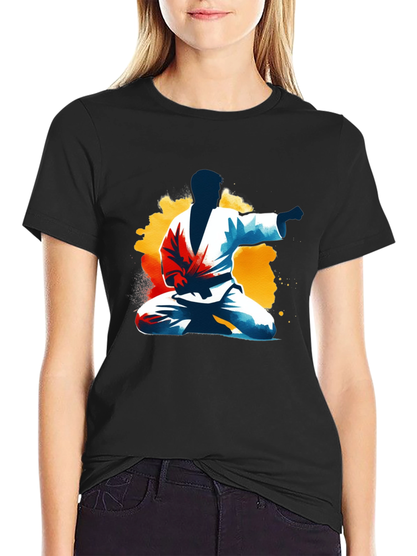 Karate Graphic Print T-Shirt