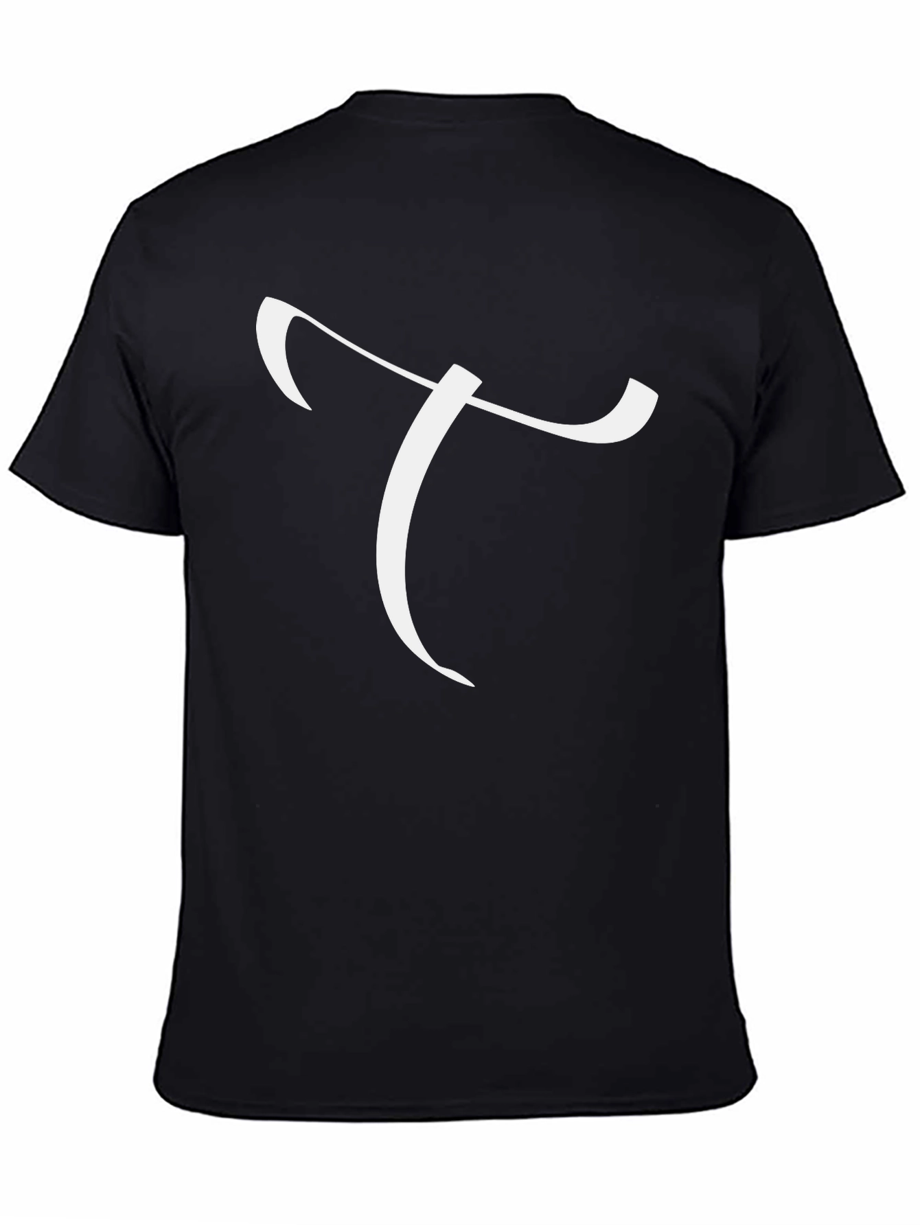 Elegant Letter T Graphic Tee - Black