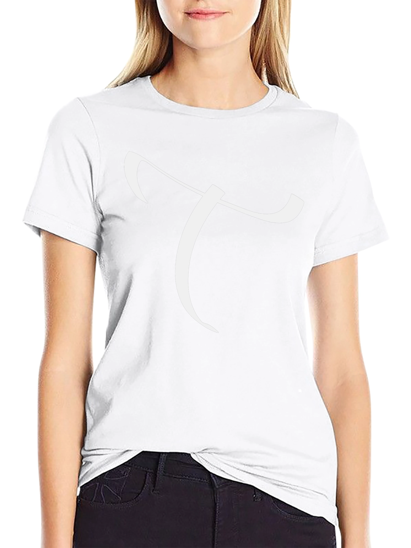 Elegant Letter T Graphic Tee - Black