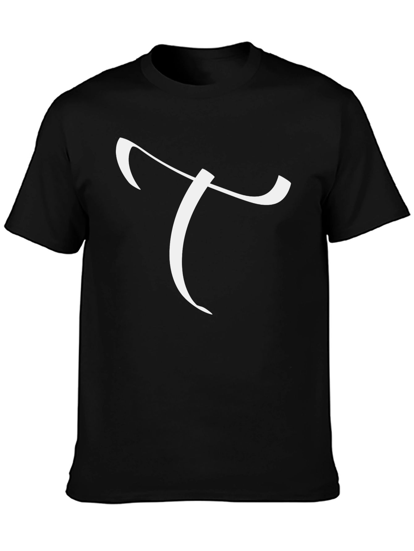 Elegant Letter T Graphic Tee - Black