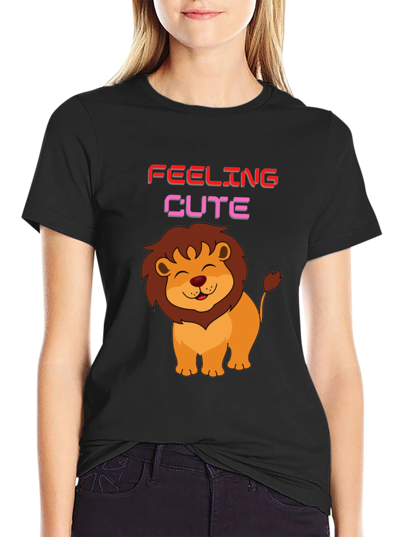Feeling Cute Lion Graphic T-Shirt