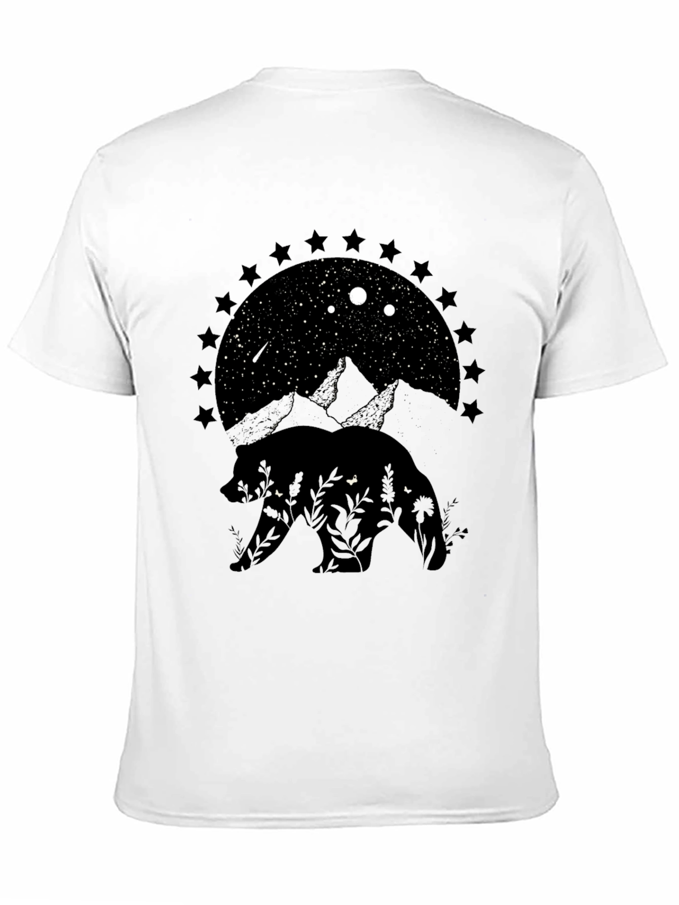 Nature Bear Graphic Tee - Black