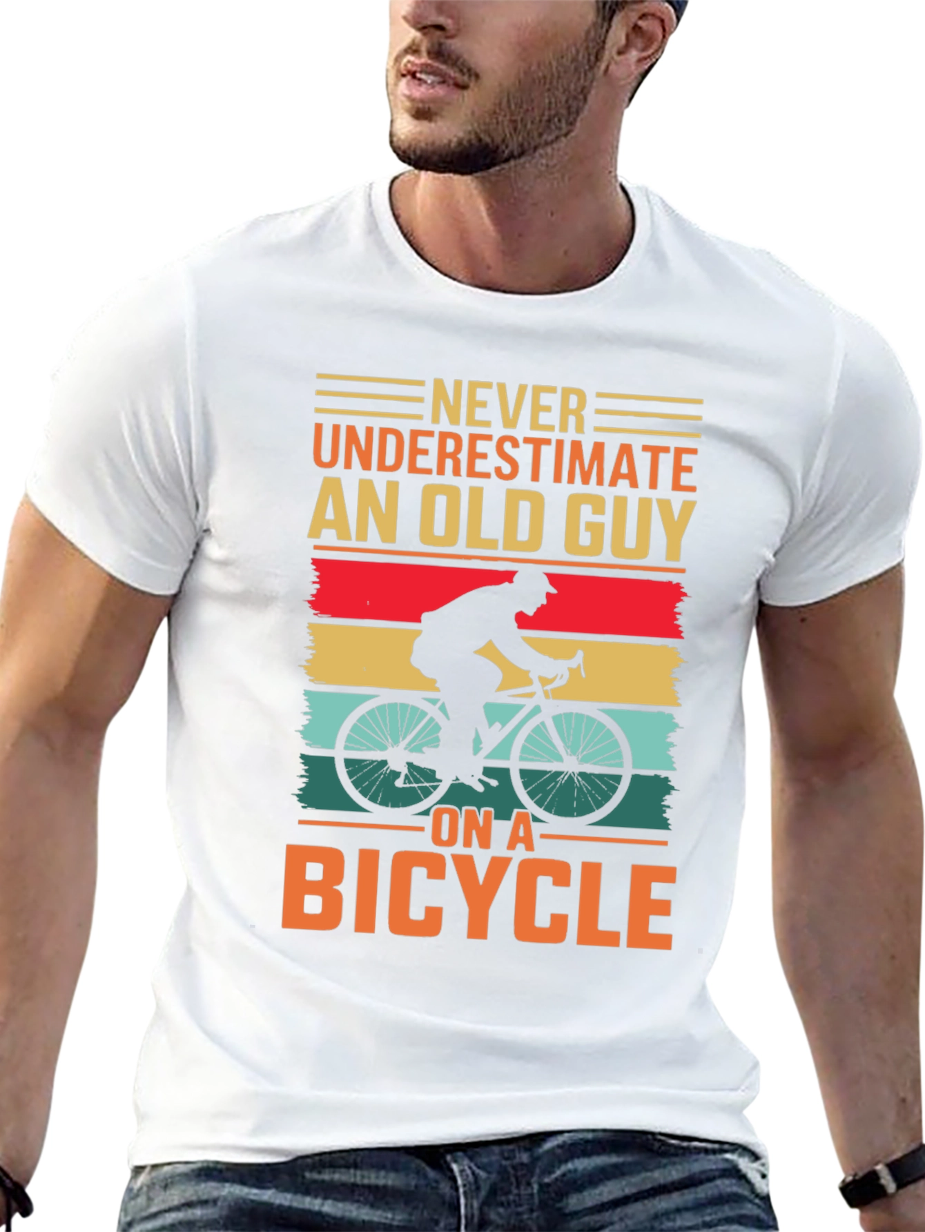 Old Guy on a Bicycle Graphic Tee